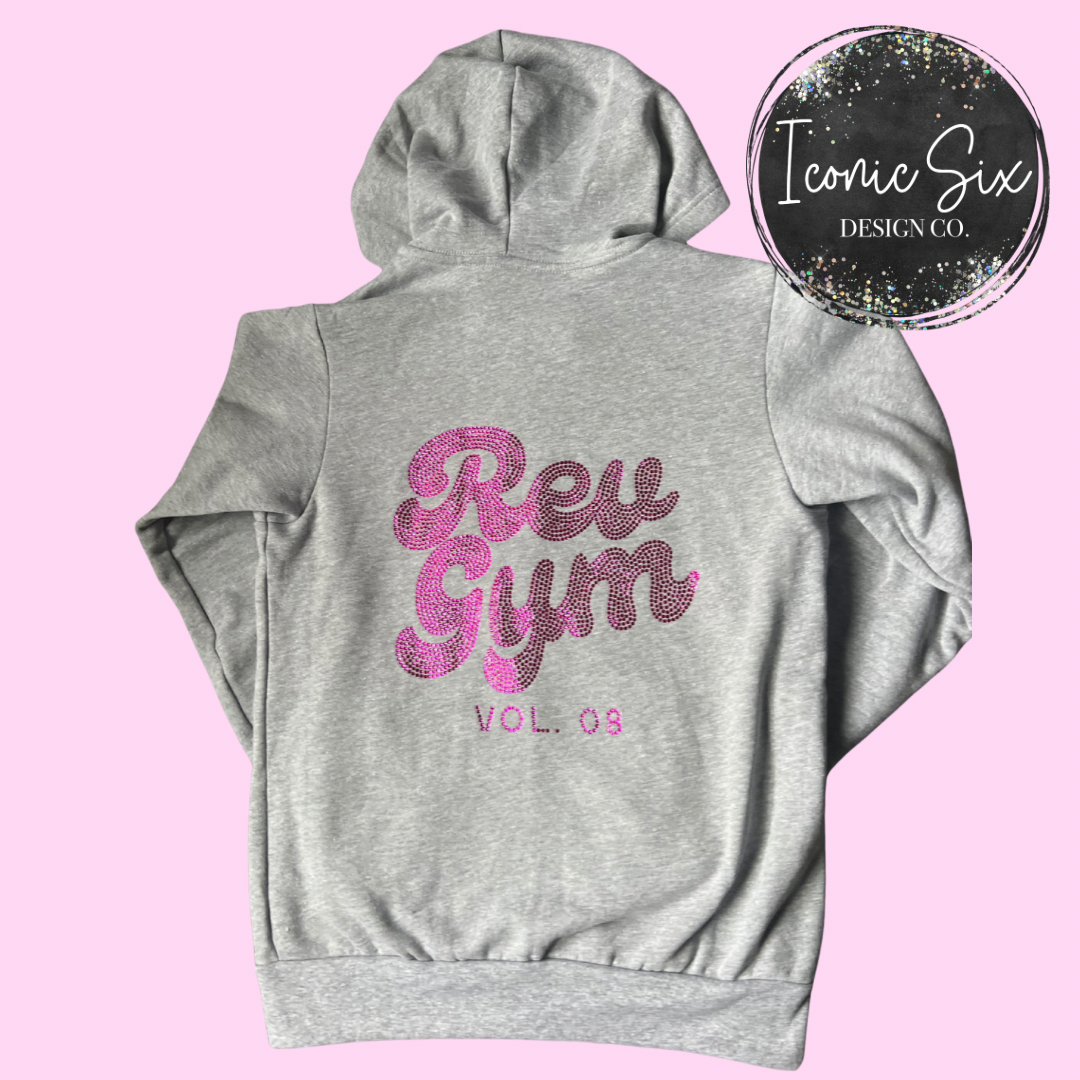 Rhinestone Zip Up