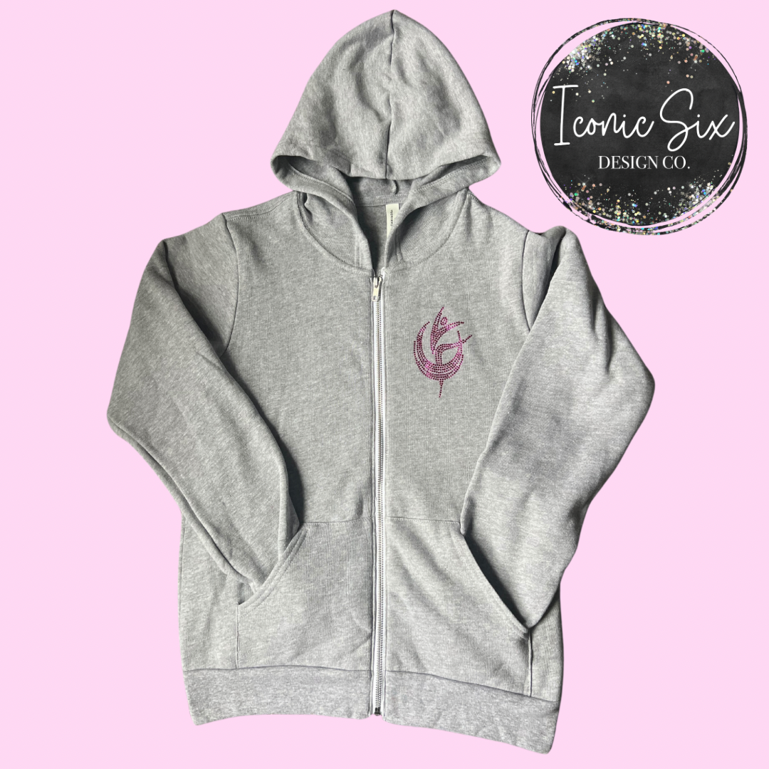 Rhinestone Zip Up