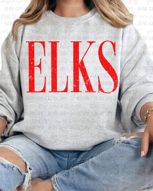 Elks Tall Word Mascot Crew