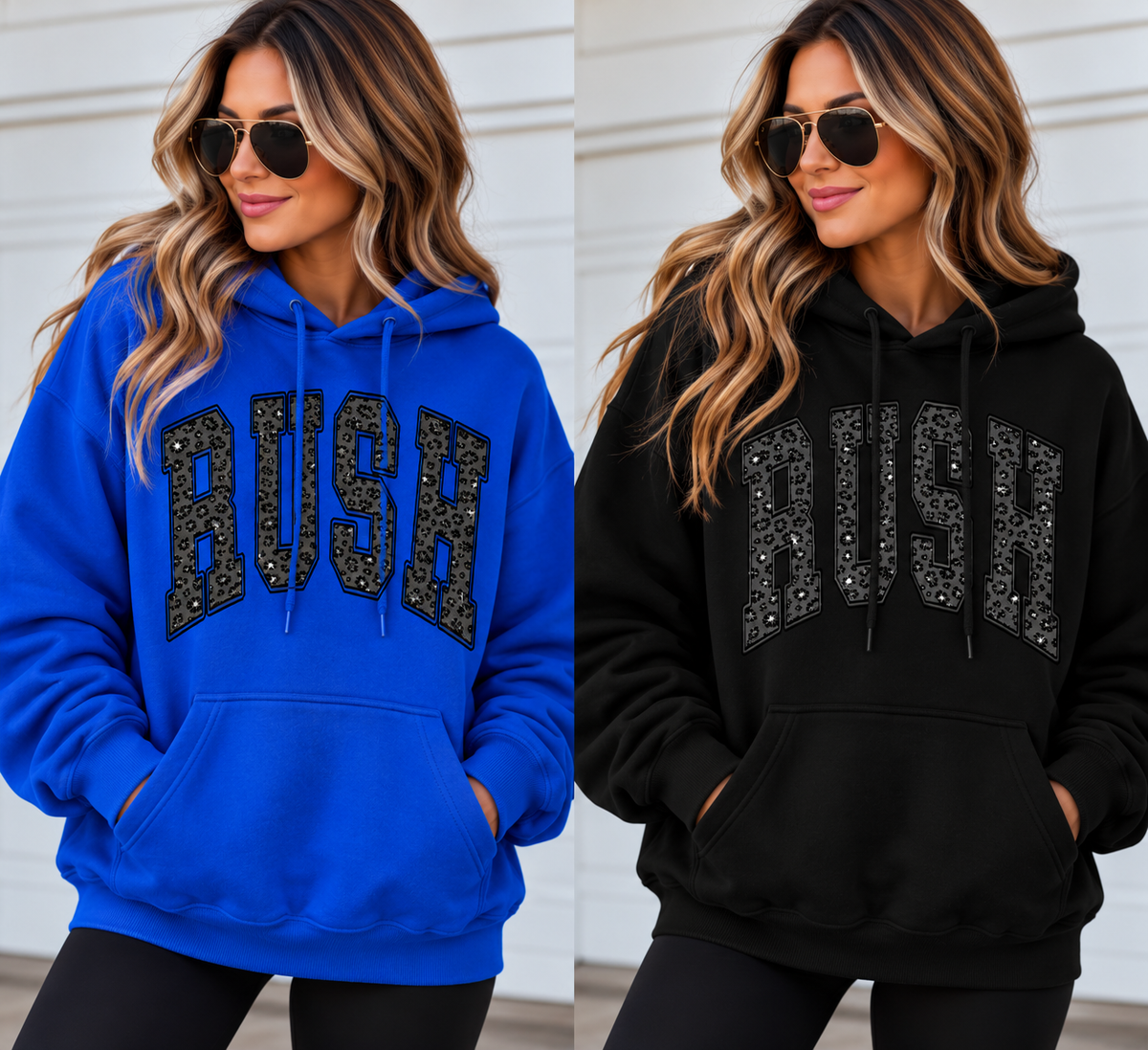 Rush Faux Sparkle Leopard Hoodie