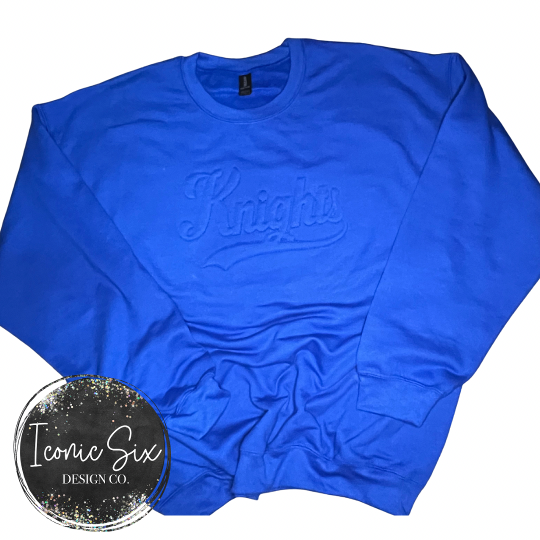 Tone on tone Embroidered Crew