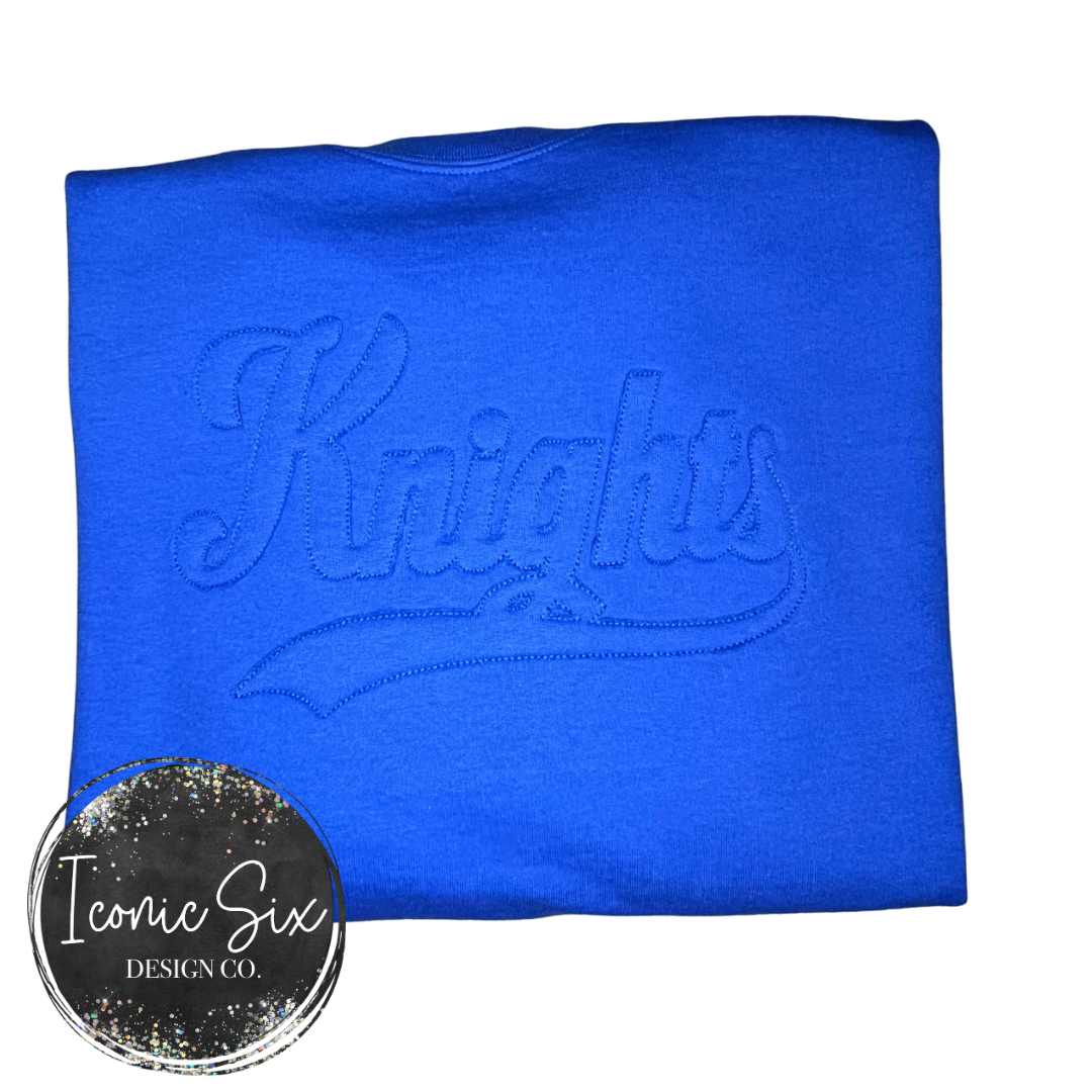 Tone on tone Embroidered Crew